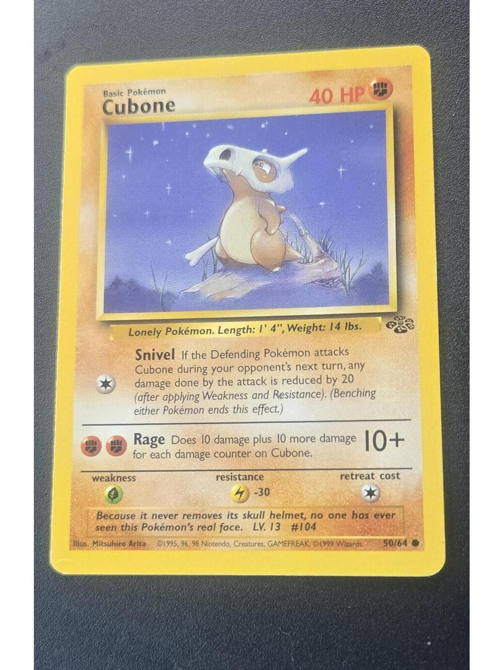 Pokemon Cubone Basic Card 40 HP